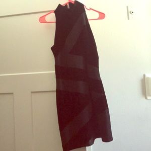 Black halter evening dress